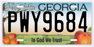 GA license plate PWY9684