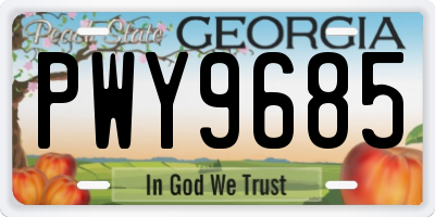 GA license plate PWY9685