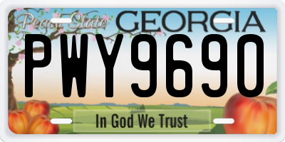 GA license plate PWY9690