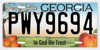 GA license plate PWY9694