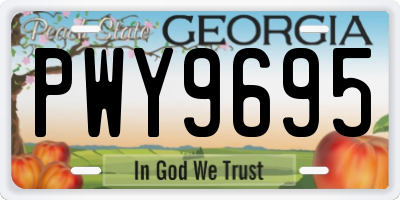 GA license plate PWY9695