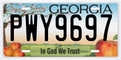 GA license plate PWY9697
