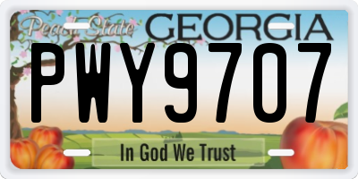 GA license plate PWY9707
