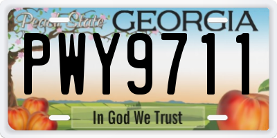 GA license plate PWY9711