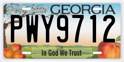 GA license plate PWY9712