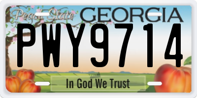 GA license plate PWY9714