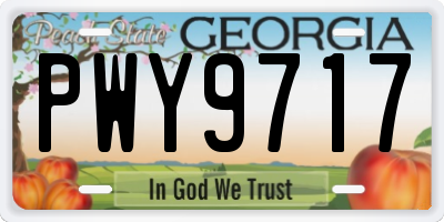 GA license plate PWY9717