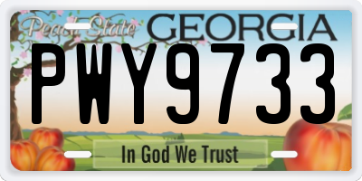 GA license plate PWY9733