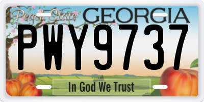 GA license plate PWY9737