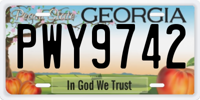 GA license plate PWY9742