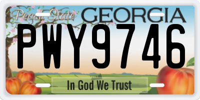 GA license plate PWY9746