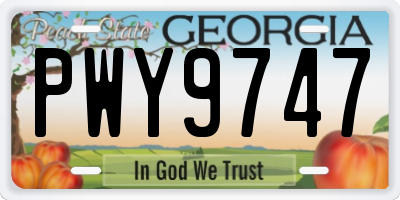 GA license plate PWY9747
