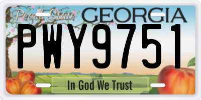 GA license plate PWY9751