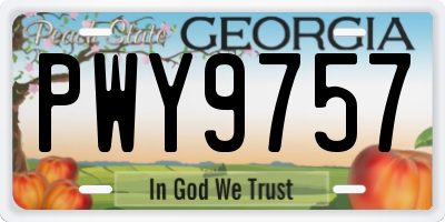GA license plate PWY9757