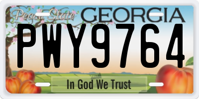 GA license plate PWY9764
