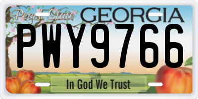 GA license plate PWY9766