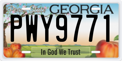 GA license plate PWY9771
