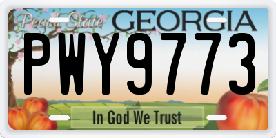 GA license plate PWY9773