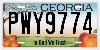 GA license plate PWY9774