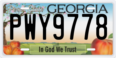 GA license plate PWY9778