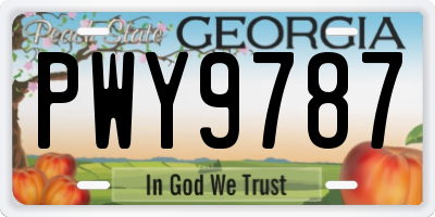 GA license plate PWY9787