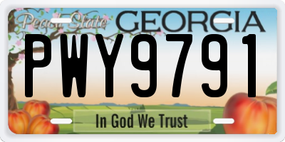 GA license plate PWY9791