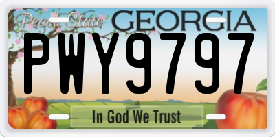 GA license plate PWY9797