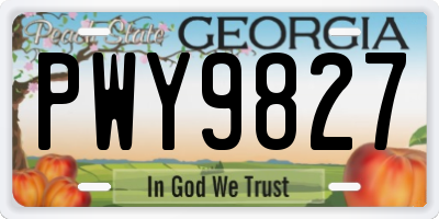 GA license plate PWY9827