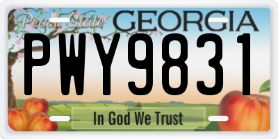 GA license plate PWY9831