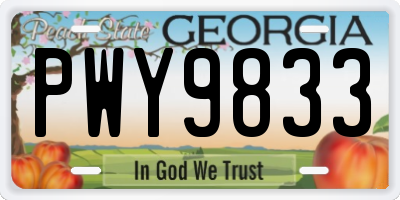 GA license plate PWY9833