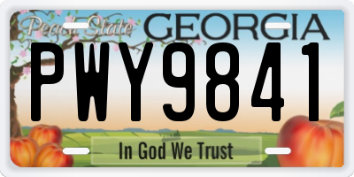 GA license plate PWY9841