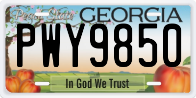 GA license plate PWY9850