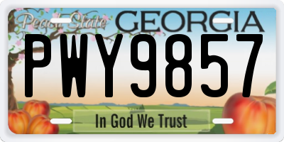 GA license plate PWY9857