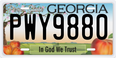 GA license plate PWY9880