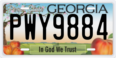 GA license plate PWY9884