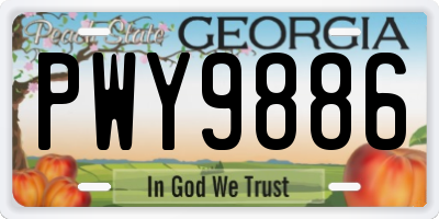 GA license plate PWY9886