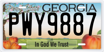 GA license plate PWY9887