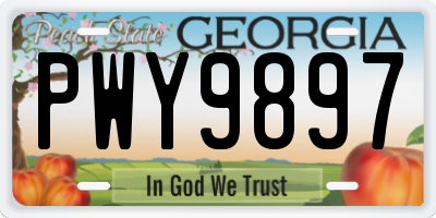 GA license plate PWY9897