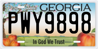 GA license plate PWY9898