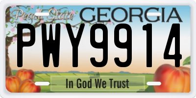 GA license plate PWY9914