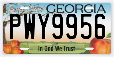 GA license plate PWY9956