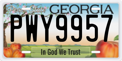 GA license plate PWY9957