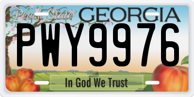 GA license plate PWY9976