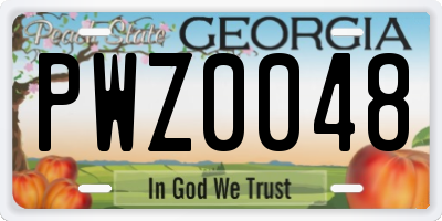 GA license plate PWZ0048
