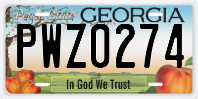 GA license plate PWZ0274
