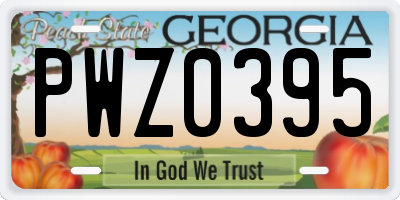 GA license plate PWZ0395