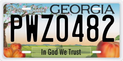 GA license plate PWZ0482