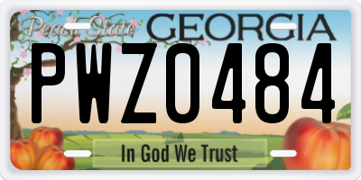 GA license plate PWZ0484