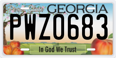 GA license plate PWZ0683
