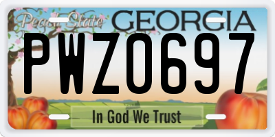 GA license plate PWZ0697